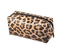 FRCOLOR Leopard Print Makeup Bag Clutch Portable Cosmetic Organizer Lightweight Travel Toiletry Bag with Zipper 7.48X3.54X2.76 Inch