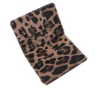 FRCOLOR Leopard Print Passport Holder Lightweight PU Travel Wallet with RFID Protection Dedicated Ticket Slot Stylish Document Organizer for Men and Women