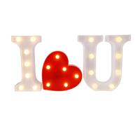FRCOLOR Light Up I Love You Sign Light Up I Love You Letters Sign You neon LED Heart Marquee Lights Night Light Lamp for Wedding Christmas Home Party Decoration No Battery