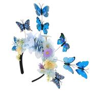 FRCOLOR Lightweight Butterfly Fascinator Headband with Realistic Floral Design Comfortable Bridal Hair Crown for Weddings Halloween Parties Travel Photoshoots Romantic and Vibrant Hair