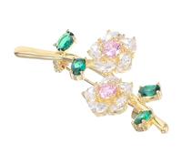FRCOLOR Lightweight Crystal Flower Brooch Pin Plum Blossom Design Elegant Lapel Pin for Womens Business Meetings Parties Formal Events and