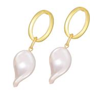FRCOLOR Lightweight Pearl Drop Earrings for Women Baroque Dangle Pendant Jewelry Comfortable Daily Fashion Accessory for Summer Beach Birthday Wedding Party Festival Dating
