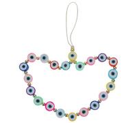 FRCOLOR Lightweight Polymer Clay Mobile Phone Lanyard with Evil Eyes Beads, Break Resistant Acrylic Phone Wrist Strap for Outdoor and Family Use Random Color