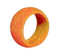 FRCOLOR Lightweight Resin Ring for Women with Cool Orange Crack Design, Comfortable Skin Touch and Beautiful Night Glow, for Party and Travel Accessories