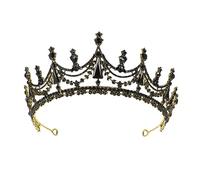 FRCOLOR Lightweight Tiara Ornament for Wedding Bridal Rhinestone Crown Black Tiara for Girls