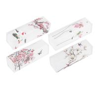 FRCOLOR Lipstick and 4pcs in Classical Chinese Tubes Style Lip Empty Fill Frosted Abs Balm Containers, Small Easy to Use Cream Storage Tubes for DIY Makeup
