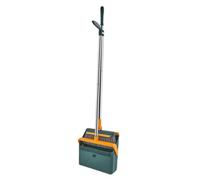 FRCOLOR Long Handle Dustpan and Broom Set, Sweeping Broom Cleaning Tool Kit with Close-Fitting Edge the Ground, Collects Trash from Narrow Corners, for Home and Office