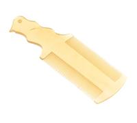 FRCOLOR Long-handled Ox Horn Comb Double Sided Fine Tooth Comb for Dandruff Nits Removal for Travel Home Pet Grooming Massage