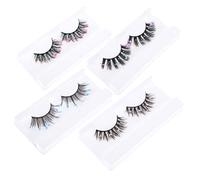 FRCOLOR Long Sequin Lashes Set of 4 Pairs for Daily Party Festival Professional