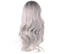 Frcolor Long Wave Curly Cosplay Wig Lolita Style Anime Costume Wigs Black Ombre Gray