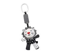 FRCOLOR Lovely Black and White Striped Lion Carriage Pendant Crib Rattle for Early Education Sensory Development and Grasp Training Newborn Stroller Hanging Animal
