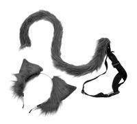 FRCOLOR Lovely Cat Ear and Tail Costume Set Plush Accessories for Halloween Cosplay and Theme Parties for Gatherings and Night Events