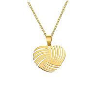 FRCOLOR Loving Heart Stainless Steel Jewelry for Women Simple Fashion Hollow Earring and Necklace Lightweight Durable Decorative Accessories Golden Finish