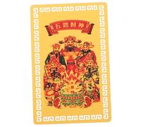 FRCOLOR Lunar Year Five Wealth Gods Amulet Card for Wealth Luck and Protection Compact Feng Shui Luck Card for Prosperity and Success
