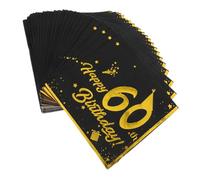 FRCOLOR Luxurious Gold-Embossed 60th Birthday Napkins 40pcs Decorative Paper Napkins for Elegant Celebrations