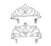 FRCOLOR Luxury Rhinestone Tiara Crown for Women Comb Tiara Set for Wedding Engagement Party Special Events