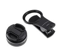 FRCOLOR Macro Lens Clip Enhanced Light Transmittance 37mm High Definition Phone Camera 4k Aviation Aluminum Alloy and Glass and 15x Magnification, Black, Sturdy for Photography