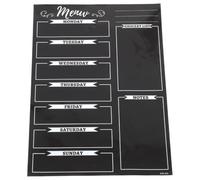 FRCOLOR Magnetic Dry Erase Menu Board for Refrigerator, Black Pet Material Reusable Chalkboard Sticker, Erasable Multipurpose Kitchen Fridge Sticky Board for Home Use