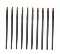 FRCOLOR Makeup Eye Brush Set Easy Application Eyeshadow 10pcs Brushes with Wooden Handles for Fine and Gentle Bristles Black Artificial Fiber for Daily and Professional Use
