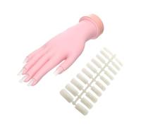 FRCOLOR Manicure Practice Hand Fake Nail Art Training Tool with Nail Tips Flexible Right Hand Model for Beginners