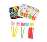 FRCOLOR Mathematics Educational Counting Sticks Arithmetic Puzzle Box for Early Learning Smooth Polished Design with Brain Development Aid
