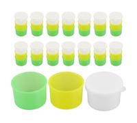 FRCOLOR Medicine Cups Graduated for Accurate Liquid Dosage Measurement 15sets Thickened Plastic with Lids Three Colour Design for Morning Noon and Evening Medication