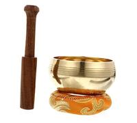 FRCOLOR Meditation Singing Bowl Set Handcrafted Nepal Copper Bowl 8cm with Black Wood Striker and Cushion for Yoga Relaxation Mindfulness Healing Random Color