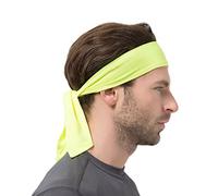 Frcolor Mens Tie Headband and Sweat Band Athletics for Karate, Tennis Sports 100x6x5cm Fluorescent Yellow