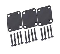 FRCOLOR Metal Electric Guitar Neck Plates Easy to Use with Screws 3pcs Bass Guitar Neck Strength Connecting Boards Ergonomic Design and Bass Repair