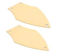 FRCOLOR Metal Guitar Truss Rod Covers 3-hole Golden Replacement Plates 2pcs Reinforces Connections and Improves Deep Bass Tones for Electric and Bass Guitars for Professional