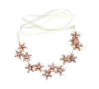 FRCOLOR Metal Hair Band for Bride Floral Headband Wedding Decoration Boho Style Simulation Flower Headpiece Party Favors for Women Gold Hair Hoop