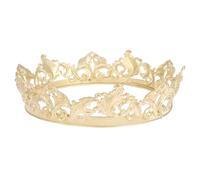 FRCOLOR Metal Men Women Crown Wedding Hair Accessory Cosplay Tiara Universal Prince Performance Headpiece Suitable for Birthday Party and Costume