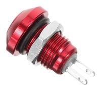 FRCOLOR Metal Push Button Switch 8mm round Self-resetting Momentary Car Engine Start Button Automotive Replacement Vehicle Ignition Portable Starter in Red