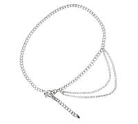 FRCOLOR Metal Waist Chain Belt for Women with Sweetheart Pendant Fashionable Multi Occasion Accessory Versatile Body Chain for Dresses Skirts Jeans Stylish Punk Jewelry