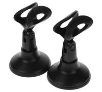 FRCOLOR Mic Microphone round 2pcs Top to Table Stand and Adjustable Plastic Desktop Base Holder Speaking Featuring Adjustable Angle Easy Clean for Public Events Live Streaming