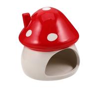 FRCOLOR Mice Habitat Accessory Gerbil Hideout Gerbil Ceramic House Small Animal Mushroom House Christmas Cage Accessories Hamster Pet Nest Hamster Bed for Cage Red