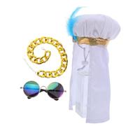 FRCOLOR Middle Eastern Dog Bandana with Chain Necklace and Sunglasses Lightweight Breathable Pet Head Scarf Costume for Small Dogs and Cats Easy Wear Arabian Style Outfit for Halloween and