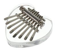 FRCOLOR Mini 8 Keys Kalimba Thumb Piano Crystal Heart Mini Musical Instrument for Beginners Portable Finger Piano Gift for Music Lovers