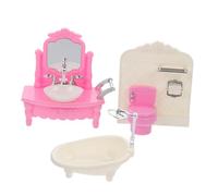 FRCOLOR Mini Bathroom Furniture for Dollhouse Realistic Toilet Sink Bathtub Accessories Lightweight Micro Decoration for Mini and Photo Props