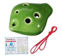FRCOLOR Mini Ceramic Alto Ocarina with Lanyard Beginner Friendly Musical Instrument with Clear Sound and Smooth Finish Portable Small for Easy Practice and Travel