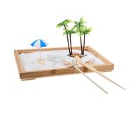 FRCOLOR Mini Ocean Scene Garden Sand Tray Play Kit Decorative Zen Garden for Meditation Stress Relief and Cozy Home Decor for Indoor and Outdoor Use