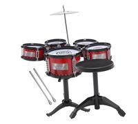 FRCOLOR Mini Percussion Drum Set for Drums and Stool Safe Music Education for Non-toxic Musical Instrument gift for for for for for for in Red