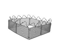 FRCOLOR Mini Picket Fence for War Scene and Prison Farm Play Plastic DIY Garden Fence Model with Barbed Wire Mesh Flexible Landscape Adornment for Creative Micro Landscape and Diorama