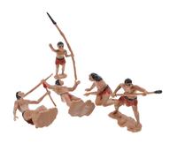 FRCOLOR Mini Primitive Men Figurines Abs Material Garden Decor for Home Desktop Bonsai Micro Landscape Farmhouse Ornament Creative Caveman Design