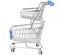 FRCOLOR Mini Shopping Cart Model Supermarket Handcart for Home Decor Storage for Role Play Organizing Items Like Cosmetics Snacks Crafts
