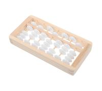 FRCOLOR Mini Wooden Abacus for Boy Girl Montessori Educational with Smooth Finish Dual-purpose First Birthday Grab and Photography Prop Math Beads for Playroom Learning and Nursery Decor