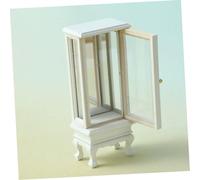 FRCOLOR Miniature Display Cabinet for Dollhouse with Pure White Finish Space-saving Furniture Model for Small Rooms Bedrooms and Studies Chic Storage for Compact Living