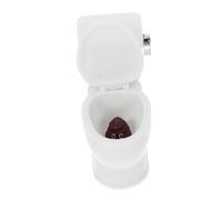 FRCOLOR Miniature Doll House Toilet with Realistic Flush Sound White Mini Bathroom Furniture Accessory for Tiny Dollhouses Cute Lawn Decor Dollhouse Flush Toilet Model
