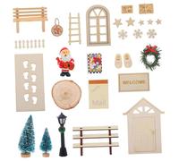 FRCOLOR Miniature Fairy Garden Christmas Doorway Xmas Elements Figurine Model for Dollhouse and Home Decor Micro Landscape Ornament Festive Holiday Scene Enhancer Easy Placement Seasonal