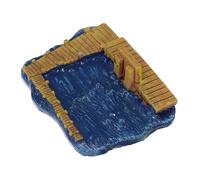 FRCOLOR Miniature Resin Dock Model in Deep Lake Blue - Fairy Garden Pier Accessory for Dollhouse and Succulent Landscape - Play Therapy Prop and Aquarium Decor for Micro Landscape